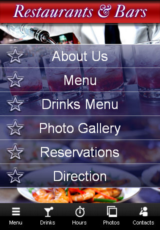 Bar & Restaurants App Templates